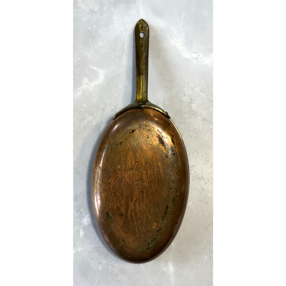 Vintage Tagus Copper Oval Pan 14" w/ Brass Handle Made in Portugal - Picture 1 of 9